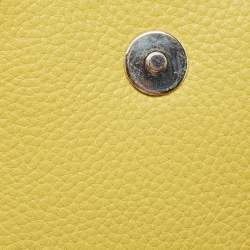 Cole Haan Yellow Leather Flap Crossbody Bag 