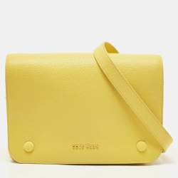 Cole Haan Yellow Leather Flap Crossbody Bag 