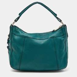 Pre Owned Cole Haan Green Leather Zip Hobo