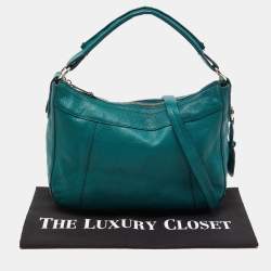 Pre Owned Cole Haan Green Leather Zip Hobo