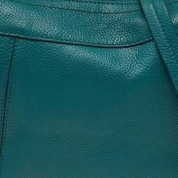 Pre Owned Cole Haan Green Leather Zip Hobo
