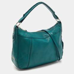 Pre Owned Cole Haan Green Leather Zip Hobo