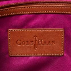 Cole Haan Blue/Tan Denim and Leather Flap Brooke Tote 