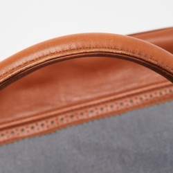 Cole Haan Blue/Tan Denim and Leather Flap Brooke Tote 