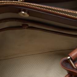 Cole Haan Beige/Tan Canvas and Leather Drawstring Bag