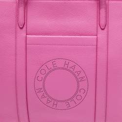 Cole Haan Pink Leather Zip Shopper Tote