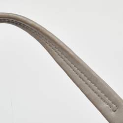 Pre Owned Cole Haan Grey Pleated Leather Flap Chain Bag