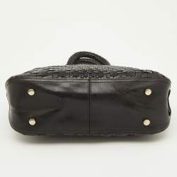 Cole Haan Black Woven Leather Satchel
