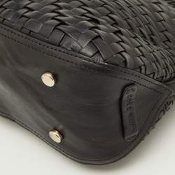 Cole Haan Black Woven Leather Satchel