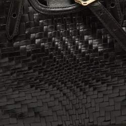 Cole Haan Black Woven Leather Satchel