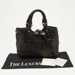 Cole Haan Black Woven Leather Satchel