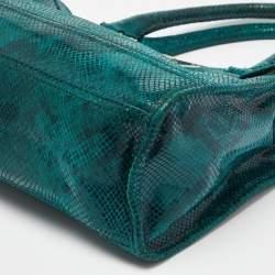 Cole Haan Green Snakeskin Embossed Leather Tote 