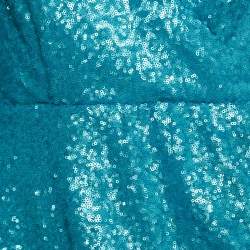 Collini Blue Sequin Draped Long Sleeve Mini Dress S