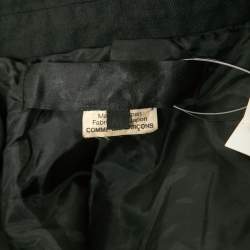 Pre Owned Comme des Garçons Black Synthetic Contrast Trimmed Mid-Length Coat M