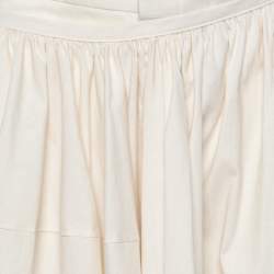 Pre Owned Comme des Garcons Cream Cotton Skirt Overlay Detail Pants M