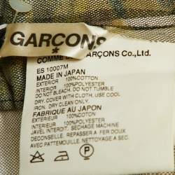Comme des Garçons Cream Cotton & Military Printed Trim Detail Midi Skirt M