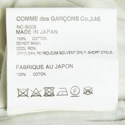 Comme des Garcons Navy Blue Checked Cotton Drawstring Midi Skirt M