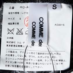 Comme Des Garçons Black Patterned Rexcell Pleated Midi Dress S