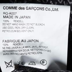 Comme Des Garçons Black Patterned Rexcell Pleated Midi Dress S