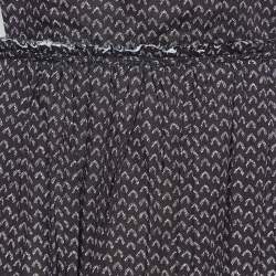Comme Des Garçons Black Patterned Rexcell Pleated Midi Dress S