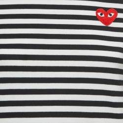 Pre Owned Comme des Garcons Black/White Stripe Knit Full Sleeves T-shirt S