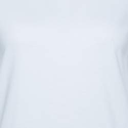 Pre Owned Comme des Garcons Play White Logo Print Cotton Long Sleeve T-Shirt M