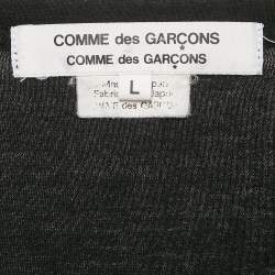Comme des Garcons Black Cotton Ruffle Detail T-Shirt L