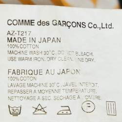 Pre Owned Comme des GarçonsPlay Yellow Stripe Cotton Full Sleeve T-Shirt L