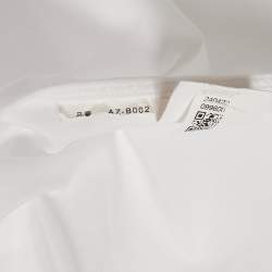 Pre Owned Comme des Garcons White Red Heart Applique Cotton Shirt S