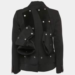 COMME des GARÇONS Black Wool Detachable Panel Detail Blazer S