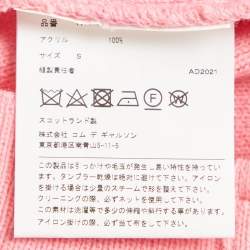 Comme des Garçons Pink Knit Contrast Pocket Detail Button Front Cardigan S