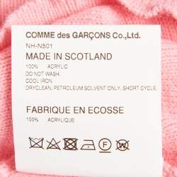 Comme des Garçons Pink Knit Contrast Pocket Detail Button Front Cardigan S
