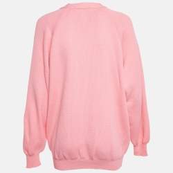 Comme des Garçons Pink Knit Contrast Pocket Detail Button Front Cardigan S