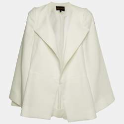 Comme des Garcons  White Crepe Oversized Open Jacket S