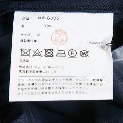 Comme des Garcons Navy Blue Wool Pleated Midi Skirt M