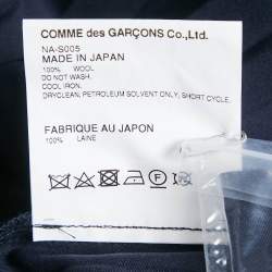 Comme des Garcons Navy Blue Wool Pleated Midi Skirt M