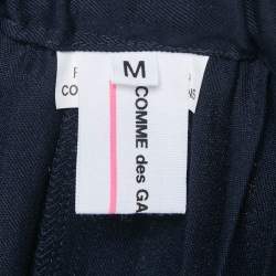 Comme des Garcons Navy Blue Wool Pleated Midi Skirt M