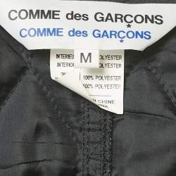 Pre Owned Comme des Garcons Black Synthetic Hooded Long Jacket M