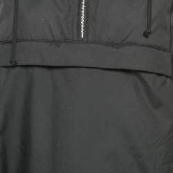 Pre Owned Comme des Garcons Black Synthetic Hooded Long Jacket M