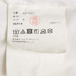 Pre Owned Comme des Garcons White Play Logo Print Cotton T-Shirt S  