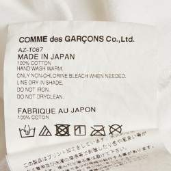 Pre Owned Comme des Garcons White Play Logo Print Cotton T-Shirt S  