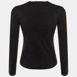 Pre Owned Comme des Garcons Play Black Cotton Play Heart Patched T-Shirt XS