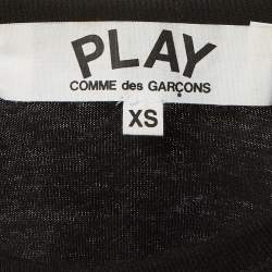 Pre Owned Comme des Garcons Play Black Cotton Play Heart Patched T-Shirt XS
