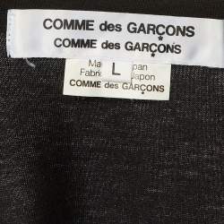 Pre Owned Comme des Garcons Black Cotton Floral Appliqued Tank Top L 