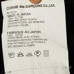 Pre Owned Comme des Garcons Black Cotton Floral Appliqued Tank Top L 