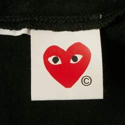 Pre Owned Comme des Garcons Play Black Cotton Play Heart Patched T-Shirt S