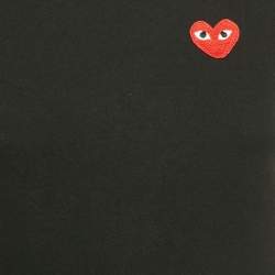Pre Owned Comme des Garcons Play Black Cotton Play Heart Patched T-Shirt S
