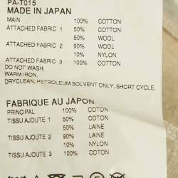 Pre Owned فستان كوم دي غارسون صوف أبيض وجيرسي غير متماثل متوسط الحجم