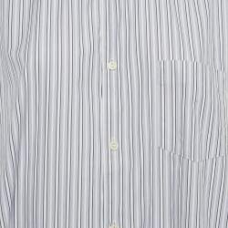 مملوكة مسبقًا Comme des Garcons Blue Striped Cotton Side Open Shirt M