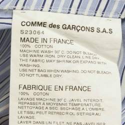 مملوكة مسبقًا Comme des Garcons Blue Striped Cotton Side Open Shirt M